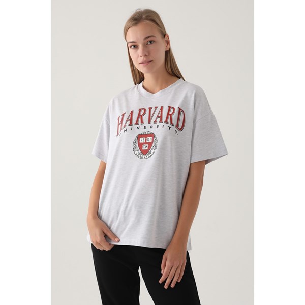 Kadın T-shirt HARVARD T-Shirt Ürün Kodu: L1629-k melanj